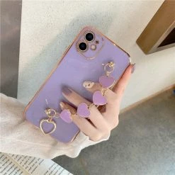 Accessories Kawaii Luxe Heart Chain IPhone Case 16 Accessories Kawaii Luxe Heart Chain IPhone Case
