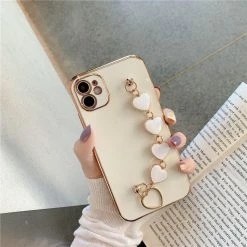 Accessories Kawaii Luxe Heart Chain IPhone Case 13 Accessories Kawaii Luxe Heart Chain IPhone Case