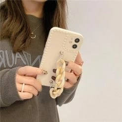 Accessories Kawaii Luxe Marble Chain IPhone Case