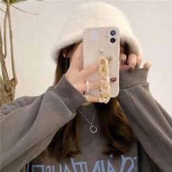 Accessories Kawaii Luxe Marble Chain IPhone Case