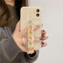 Accessories Kawaii Luxe Marble Chain IPhone Case