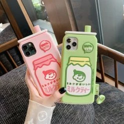 Accessories Food & Drinks Kawaii Milk Tea Zip IPhone Case