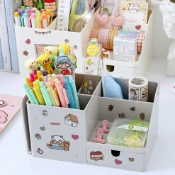 Accessories Kawaii Multifunctional Desktop Organiser Stationery 24 Accessories Kawaii Multifunctional Desktop Organiser Stationery
