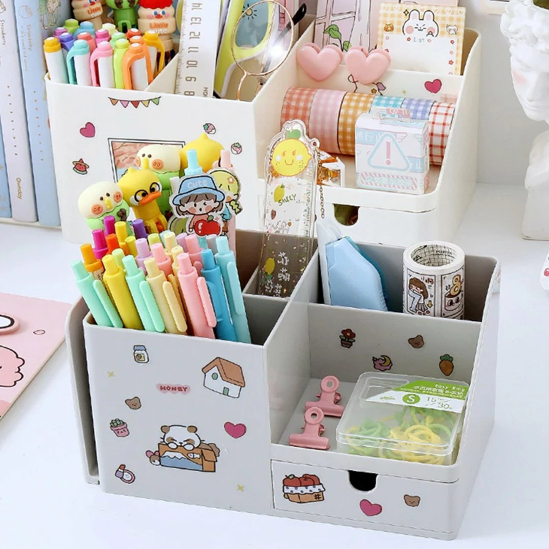 Accessories Kawaii Multifunctional Desktop Organiser Stationery 8 Accessories Kawaii Multifunctional Desktop Organiser Stationery