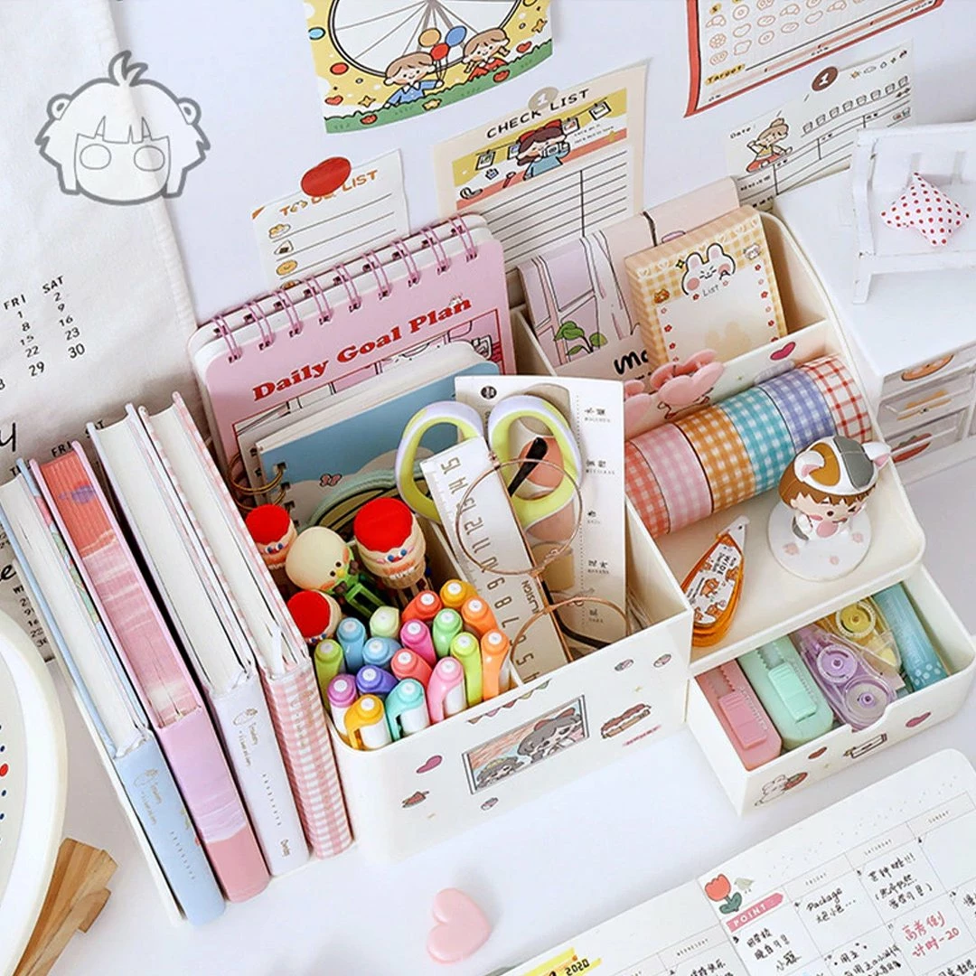 Accessories Kawaii Multifunctional Desktop Organiser Stationery 4 Accessories Kawaii Multifunctional Desktop Organiser Stationery