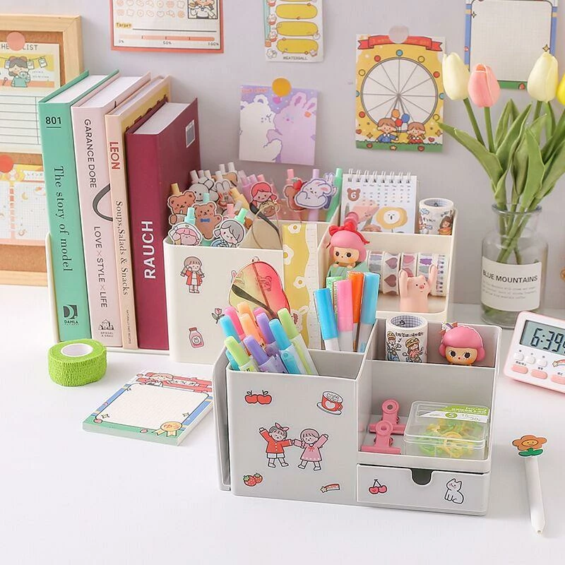 Accessories Kawaii Multifunctional Desktop Organiser Stationery 9 Accessories Kawaii Multifunctional Desktop Organiser Stationery
