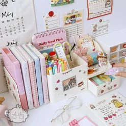 Accessories Kawaii Multifunctional Desktop Organiser Stationery 21 Accessories Kawaii Multifunctional Desktop Organiser Stationery