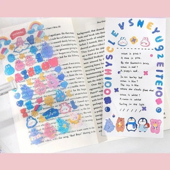 Accessories Kawaii Nature Animals Stickers Set 20 Accessories Kawaii Nature Animals Stickers Set