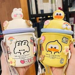 Home Decor Sea Animals Kawaii Pastel Animals Flask With Strap 29 Home Decor Sea Animals Kawaii Pastel Animals Flask With Strap