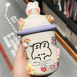 Home Decor Sea Animals Kawaii Pastel Animals Flask With Strap 24 Home Decor Sea Animals Kawaii Pastel Animals Flask With Strap