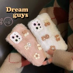 Accessories Kawaii Pastel Bear Decoden Plush IPhone Case