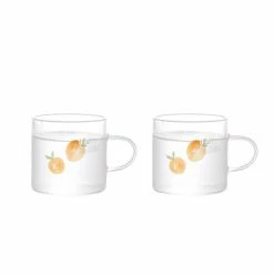 Home Decor Kawaii Peach Glass Kettle And Cups Set Home & Pets