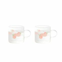 Home Decor Kawaii Peach Glass Kettle And Cups Set Home & Pets
