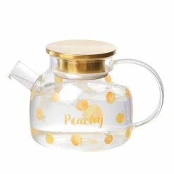 Home Decor Kawaii Peach Glass Kettle And Cups Set Home & Pets