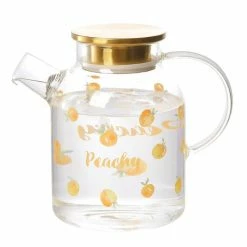 Home Decor Kawaii Peach Glass Kettle And Cups Set Home & Pets