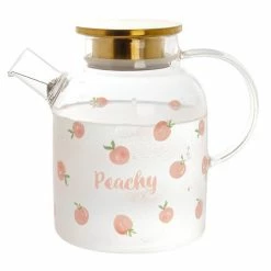 Home Decor Kawaii Peach Glass Kettle And Cups Set Home & Pets