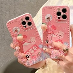 Accessories Kawaii Peach Soda Pendant Chain IPhone Case