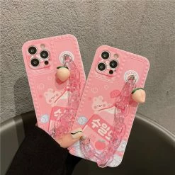Accessories Kawaii Peach Soda Pendant Chain IPhone Case