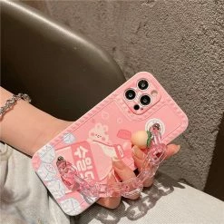 Accessories Kawaii Peach Soda Pendant Chain IPhone Case