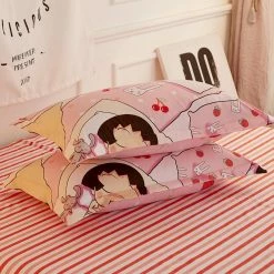 Home Decor Home & Pets Kawaii Pink Sleeping Girl Bedding Set 13 Home Decor Home & Pets Kawaii Pink Sleeping Girl Bedding Set