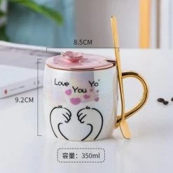 Home Decor Kawaii Scandinavian Pearl Glazed Ceramic Cat Mug