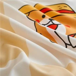 Home Decor Home & Pets Kawaii Shiba & Flowers Design Bedding Set