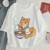 Apparel Kawaii Shiba Inu Enjoying Ramen Women's Tee Tops