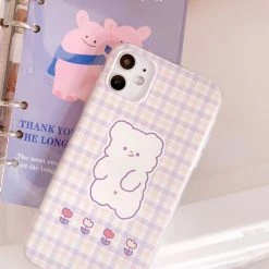 Accessories Kawaii Soft Purple Bear IPhone Case