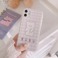 Accessories Kawaii Soft Purple Bear IPhone Case
