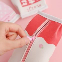 Accessories Kawaii Strawberry Milk Bag Pouch Pencil Case Stationery