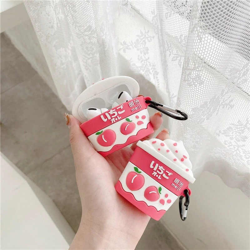 Accessories Kawaii Strawberry Peach Ice Cream Airpods Case (1&2&Pro) 3 Accessories Kawaii Strawberry Peach Ice Cream Airpods Case (1&2&Pro)