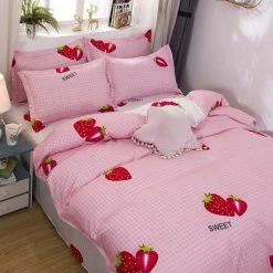 Home Decor Home & Pets Kawaii Sweet Strawberry Bedding Set