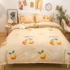 Home Decor Home & Pets Kawaiies Checkered Oranges Bedding Set
