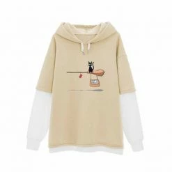 Apparel Kiki's Delivery Service Black Cat Half-Sleeve Hoodie