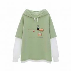 Apparel Kiki's Delivery Service Black Cat Half-Sleeve Hoodie