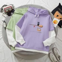 Apparel Kiki's Delivery Service Black Cat Half-Sleeve Hoodie