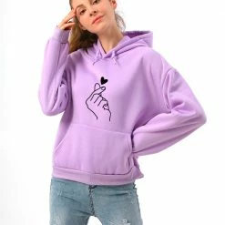 Apparel Kpop Finger Heart Hoodies