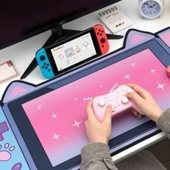 Accessories Large Pink Kawaii Gaming Cat Print Mouse Pad