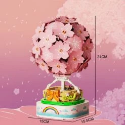 Build It Light Up Romantic Japanese Sakura Hot Air Balloon Music Box