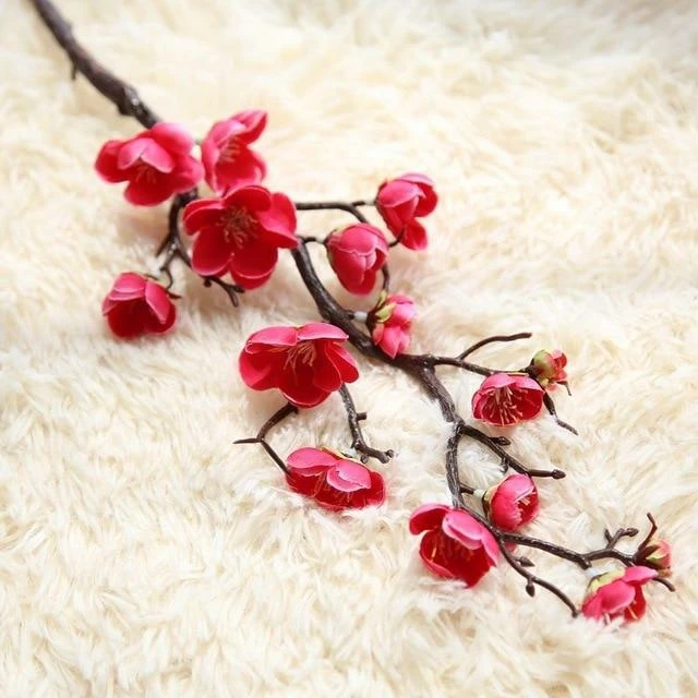 Home Decor Long Artificial Plastic Sakura Cherry Tree Branch 6 Home Decor Long Artificial Plastic Sakura Cherry Tree Branch