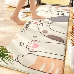 Home Decor Long Fluffy Kawaii Kitty Cat Bedroom Rugs Home & Pets