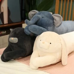 Soft Toy Long Furry Cuddly Cat Bunny Elephant Pig Plushies Plush & Toys