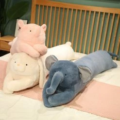 Soft Toy Long Furry Cuddly Cat Bunny Elephant Pig Plushies Plush & Toys