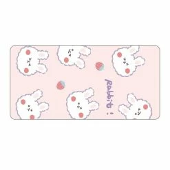 Accessories Long Pastel Pink & Simple Pattern Print Gamer Mousepad