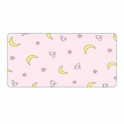 Accessories Long Pastel Pink & Simple Pattern Print Gamer Mousepad