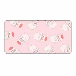 Accessories Long Pastel Pink & Simple Pattern Print Gamer Mousepad
