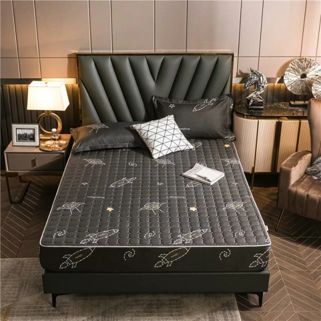 Home Decor Home & Pets Luxury Black Space Theme Quilted Fitted Bedsheet 3 Home Decor Home & Pets Luxury Black Space Theme Quilted Fitted Bedsheet