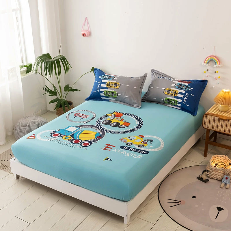 Home Decor Home & Pets Mega Trucks At Work Theme Cotton Fitted Sheet 4 Home Decor Home & Pets Mega Trucks At Work Theme Cotton Fitted Sheet