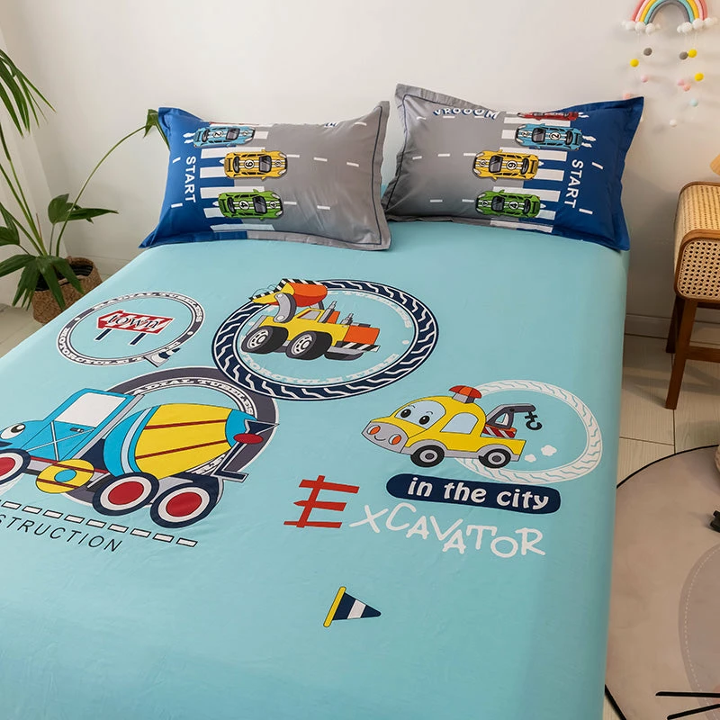 Home Decor Home & Pets Mega Trucks At Work Theme Cotton Fitted Sheet 7 Home Decor Home & Pets Mega Trucks At Work Theme Cotton Fitted Sheet