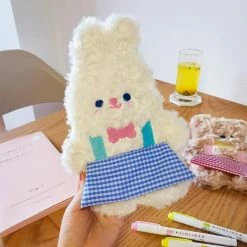 Accessories Stationery Milkjoy Rabbit And Bear Duo Plush Pencil Case